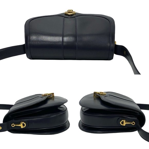 GUCCI Old Gucci GG Logo Hardware Leather Shoulder Bag/Semi-Shoulder Bag/Handb... - Picture 5 of 9